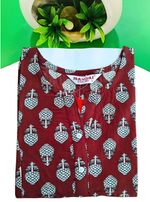 Cotton Gathering Frock for Summer Arrivals | Side Pocket | Button Closed | Elegant Casual Night Wear for Trendy Women's (CFK)