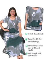 New Arrivals MANGAI Premium RAYON Smokey Nighty | Beautiful Pleated Design | Side Pocket | Stylish Nighty for Trendy Women's | Your Perfect Nightwear Collection's (RYS)