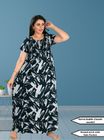 MANGAI Premium RAYON Smocking Nighty | Beautiful Pleated Design | Side Pocket | Stylish Nighty for Trendy Women's | Your Perfect Nightwear Collection's (RYS)