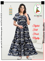 Fresh Arrivals MANGAI Alpine FULL FROCK Model Nighties | Beautiful Stylish Frock Style | Stylish Fancy Sleeves | Side Pocket | Perfect Nightwear Trendy Women's (FRK)