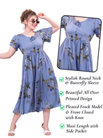 Rayon MAXI Length FROCK Model Nighties | Butterfly Sleeve's | Pleated Frock Style | Updated Collection's (FRK-H)