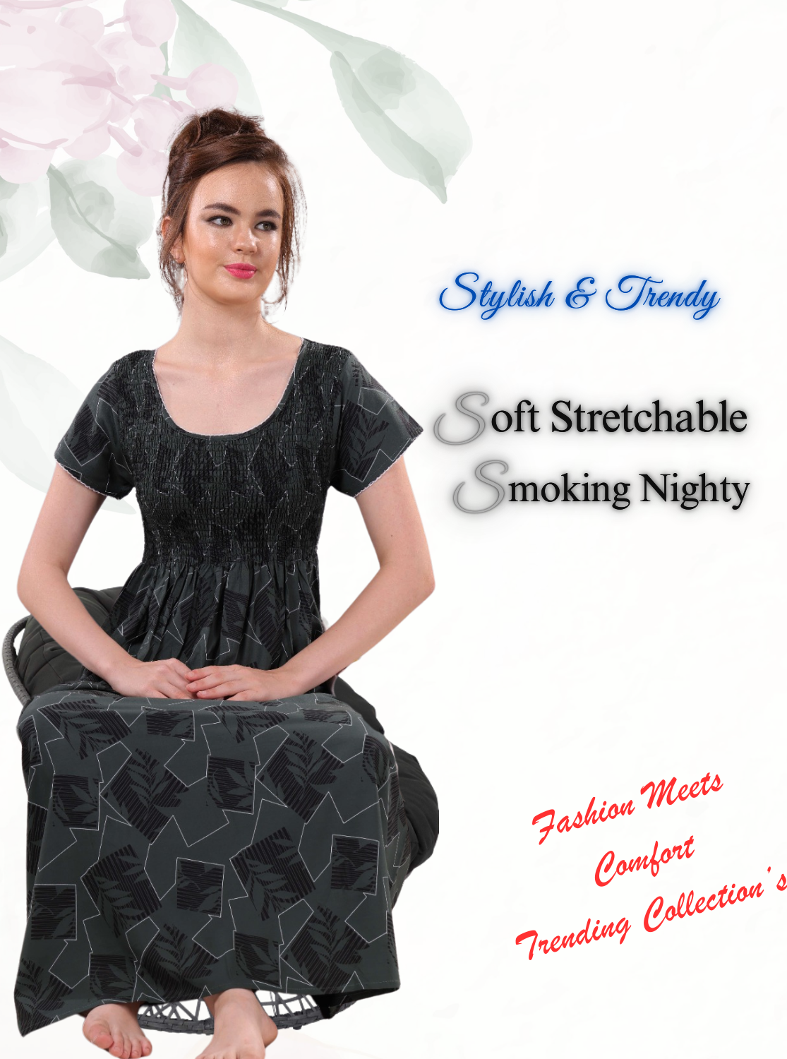 MANGAI Premium RAYON Smokey Nighty