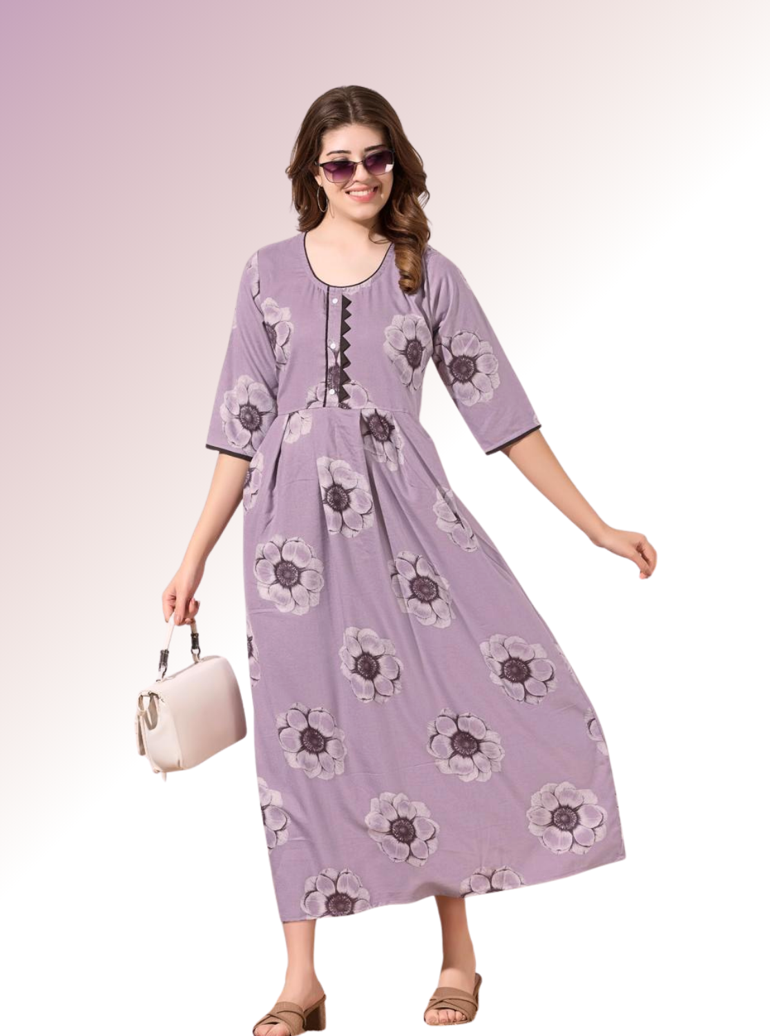 Alpine KURTI Style | Beautiful Stylish KURTI Model | Long 3/4 Sleeve & Side Pocket | Fresh Collection's for Stylish Women's (AK-3/4)