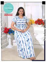 New Arrivals MANGAI Premium RAYON Smokey Nighty | Beautiful Pleated Design | Side Pocket | Stylish Nighty for Trendy Women's | Your Perfect Nightwear Collection's (RYS)