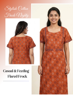 Cotton FROCK Model Casual Wear Nighties | Stylish Pleated Frock Style | Multipurpose Nighties | Pregnancy Wear | Pleated Model | Stylish Nighties for Stylish Women (PWC)