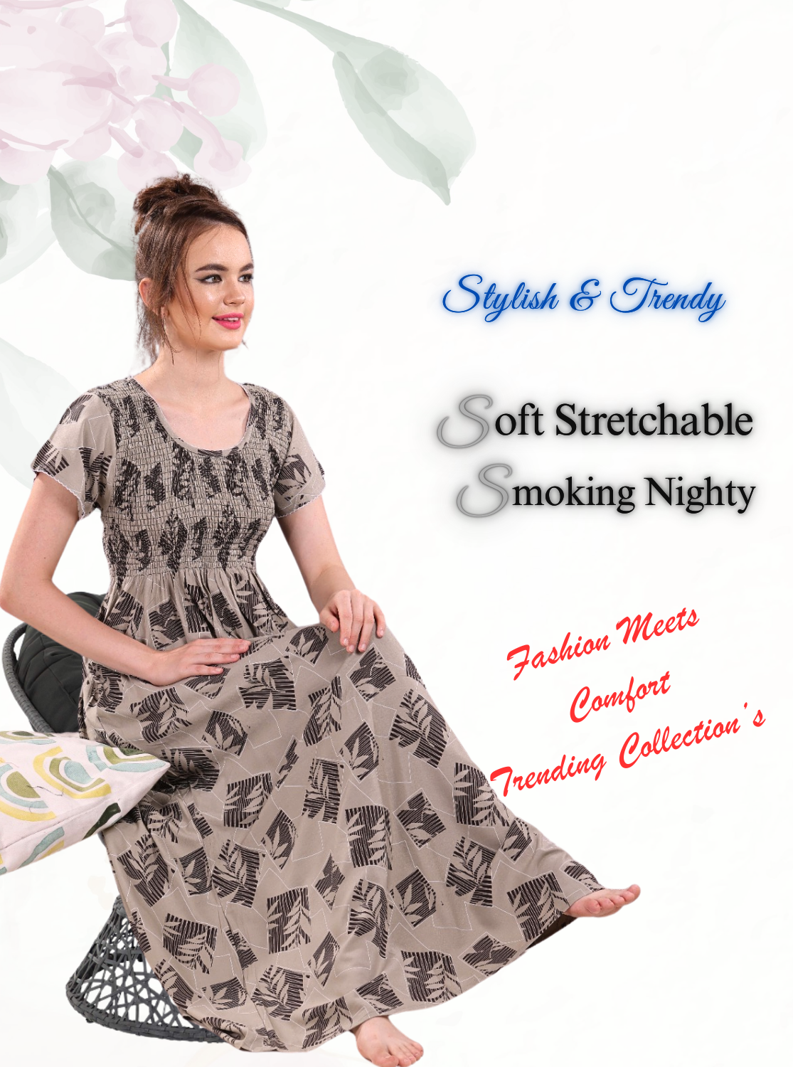 MANGAI Premium RAYON Smokey Nighty