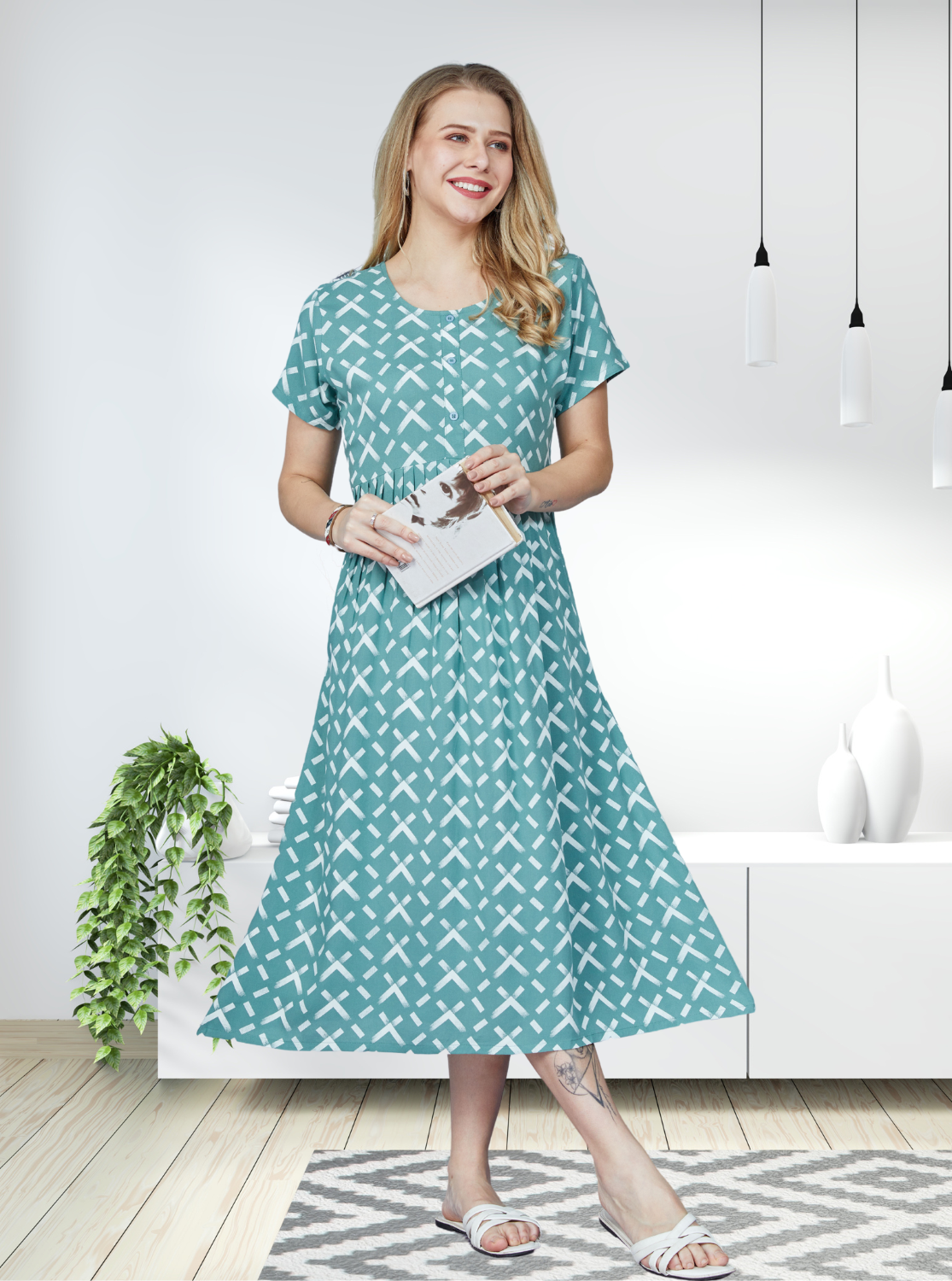 Rayon MAXI Length FROCK Model Nighties