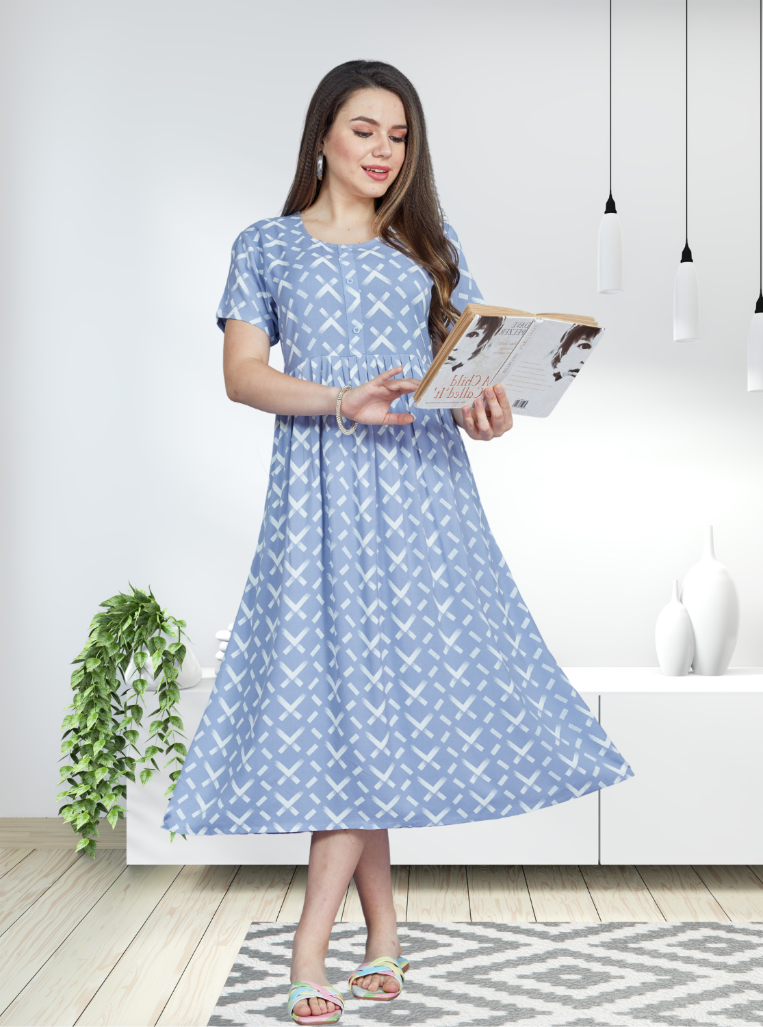 Rayon MAXI Length FROCK Model Nighties