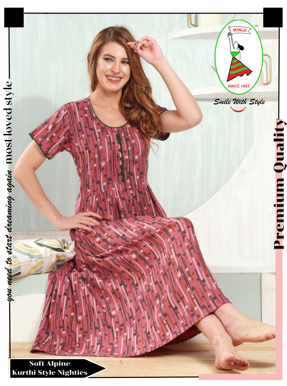 Shop Alpine Kurti Style Nighties Online Mangai Nighties