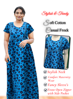 MANGAI Premium Casual Wear Cotton FROCK Model Nighties | Stylish Pleated Frock Style | Multipurpose Nighties | Casual & Pregnancy Wear | Pleated Model | Stylish Nighties for Stylish Women (MW)