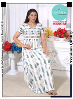 New Arrivals MANGAI Premium RAYON Smokey Nighty | Beautiful Pleated Design | Side Pocket | Stylish Nighty for Trendy Women's | Your Perfect Nightwear Collection's (RYS)