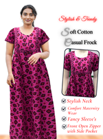 MANGAI Premium Casual Wear Cotton FROCK Model Nighties | Stylish Pleated Frock Style | Multipurpose Nighties | Casual & Pregnancy Wear | Pleated Model | Stylish Nighties for Stylish Women (MW)