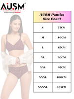 AUSM Premium Cotton Panty - Superior Quality | Comfort Elastic Type | Beautiful Plain Panties