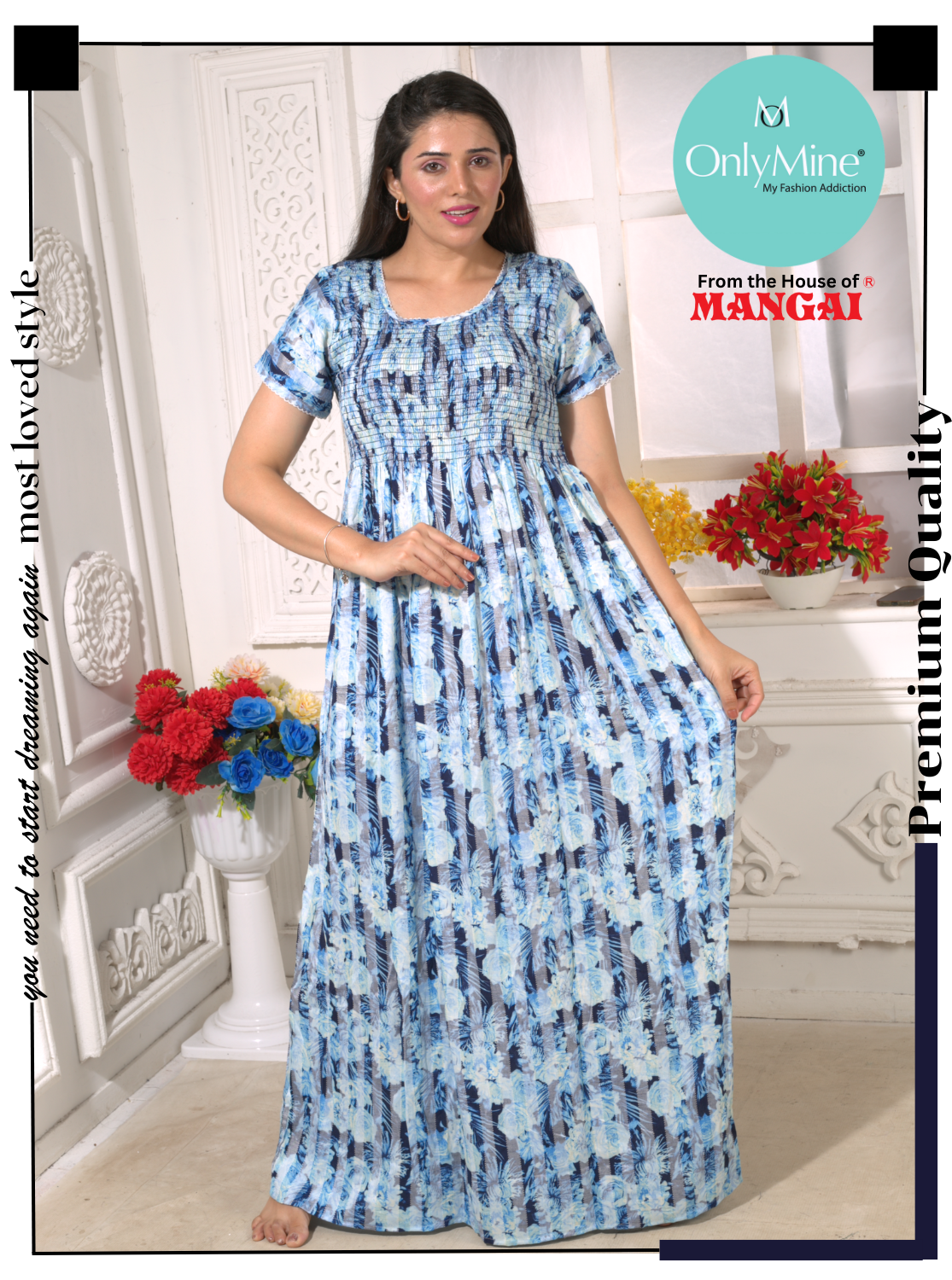 MANGAI Premium RAYON Smokey Nighty