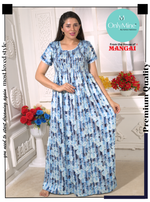 New Arrivals MANGAI Premium RAYON Smokey Nighty | Beautiful Pleated Design | Side Pocket | Stylish Nighty for Trendy Women's | Your Perfect Nightwear Collection's (RYS)