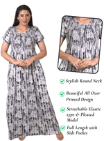 New Arrivals MANGAI Premium RAYON Smokey Nighty | Beautiful Pleated Design | Side Pocket | Stylish Nighty for Trendy Women's | Your Perfect Nightwear Collection's (RYS)