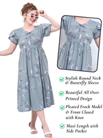 Rayon MAXI Length FROCK Model Nighties | Butterfly Sleeve's | Pleated Frock Style | Updated Collection's (FRK-H)