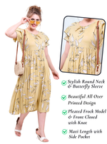 Rayon MAXI Length FROCK Model Nighties | Butterfly Sleeve's | Pleated Frock Style | Updated Collection's (FRK-H)