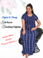 New Arrivals MANGAI Premium RAYON Smokey Nighty | Beautiful Pleated Design | Side Pocket | Stylish Nighty for Trendy Women's | Your Perfect Nightwear Collection's (RYS)