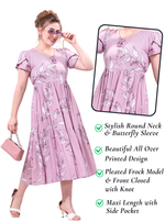 Rayon MAXI Length FROCK Model Nighties | Butterfly Sleeve's | Pleated Frock Style | Updated Collection's (FRK-H)