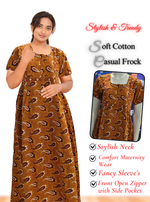 MANGAI Premium Casual Wear Cotton FROCK Model Nighties | Stylish Pleated Frock Style | Multipurpose Nighties | Casual & Pregnancy Wear | Pleated Model | Stylish Nighties for Stylish Women (MW)