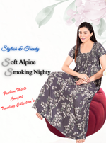 New Arrivals ONLY MINE Premium ALPINE Smokey Nighty | Beautiful Pleated Design | Side Pocket | Stylish Nighty for Trendy Women's | Your Perfect Nightwear Collection's (ALS)