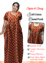 MANGAI Premium Casual Wear Cotton FROCK Model Nighties | Stylish Pleated Frock Style | Multipurpose Nighties | Casual & Pregnancy Wear | Pleated Model | Stylish Nighties for Stylish Women (MW)