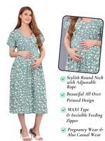 Fresh Arrivals ONLY MINE Premium 4-IN-ONE Floral Print Mom's Wear | Stylish Maxi Moms Wear | Invisible Feeding Zipper | Perfect Pregnancy Wear (MAXI 4-IN-ONE)