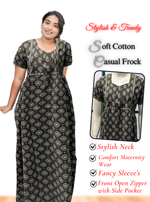 MANGAI Premium Casual Wear Cotton FROCK Model Nighties | Stylish Pleated Frock Style | Multipurpose Nighties | Casual & Pregnancy Wear | Pleated Model | Stylish Nighties for Stylish Women (MW)