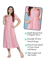 Rayon MAXI Length FROCK Model Nighties | Regular Sleeve's | Pleated Frock Style | Updated Collection's (FRK-H)