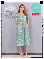 Fresh Arrivals ONLY MINE Premium 4-IN-ONE Floral Print Mom's Wear | Stylish Maxi Moms Wear | Invisible Feeding Zipper | Perfect Pregnancy Wear (MAXI 4-IN-ONE)