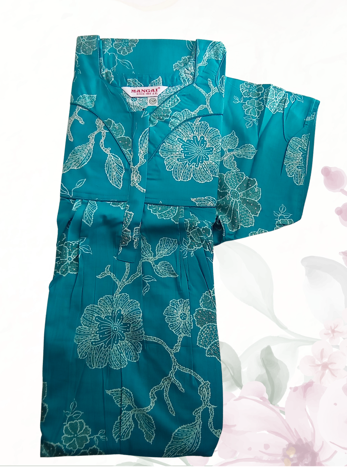 MANGAI Premium Cotton Printed Pleated Model Half Sleeve 4XL Size Nighties - Fancy Neck | With Side Pocket |Shrinkage Free Nighties | Trendy Collection's for Stylish Women's (4PZ)