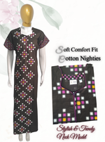 MANGAI New Regular Fit Cotton PrintedNighties - All Over Printed Stylish COLLAR Model Nighties| Side Cut Pocket | Beautiful Nighties for Stylish Women's (EM)