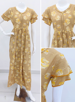 Stylish Arrivals NewFULL FROCK Model Nighties| Fancy Sleeves & Neck Pattern| Side Pocket with Back Tie Rope | Perfect Nightwear Trendy Women's (FRK)