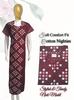 MANGAI New Regular Fit Cotton PrintedNighties - All Over Printed Stylish COLLAR Model Nighties| Side Cut Pocket | Beautiful Nighties for Stylish Women's (EM)