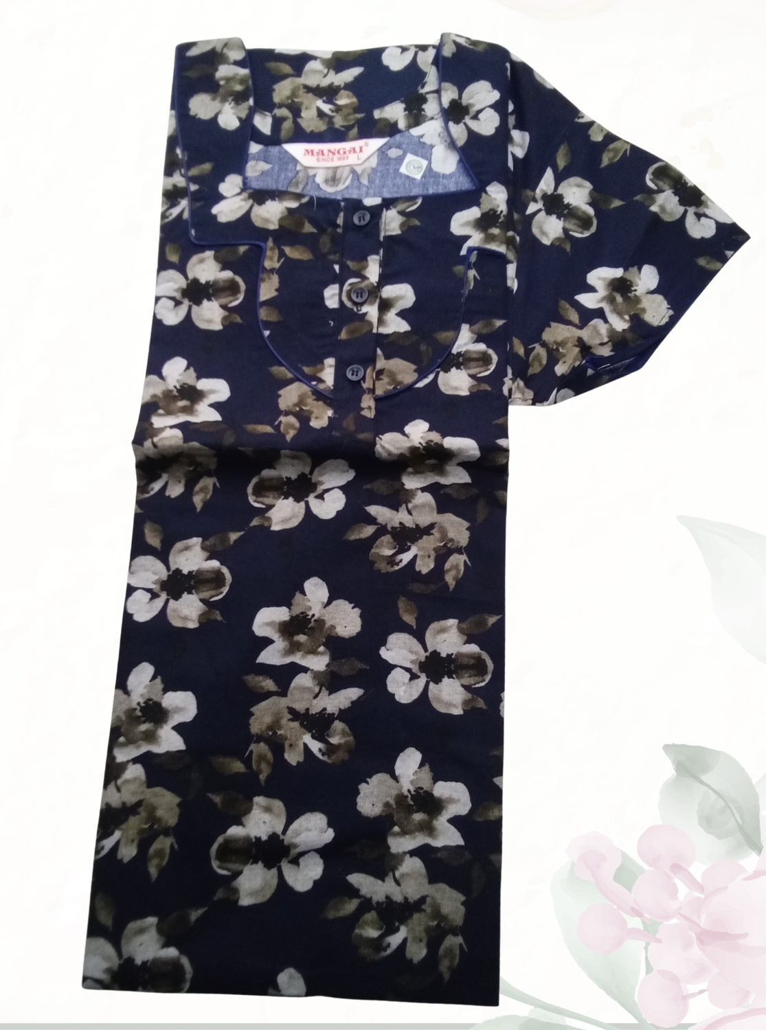 MANGAI New Regular Fit Cotton Printed Nighties - All Over Printed Stylish Nightwear for Stylish Women | Side Cut Pocket | Beautiful Nighties for Stylish Women's | Colourful Printed Cotton Nighties (ATR)