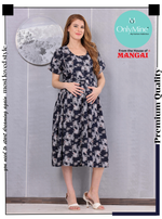 Fresh Arrivals ONLY MINE Premium 4-IN-ONE Floral Print Mom's Wear | Stylish Maxi Moms Wear | Invisible Feeding Zipper | Perfect Pregnancy Wear (MAXI 4-IN-ONE)