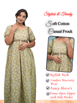 MANGAI Premium Casual Wear Cotton FROCK Model Nighties | Stylish Pleated Frock Style | Multipurpose Nighties | Casual & Pregnancy Wear | Pleated Model | Stylish Nighties for Stylish Women (MW)