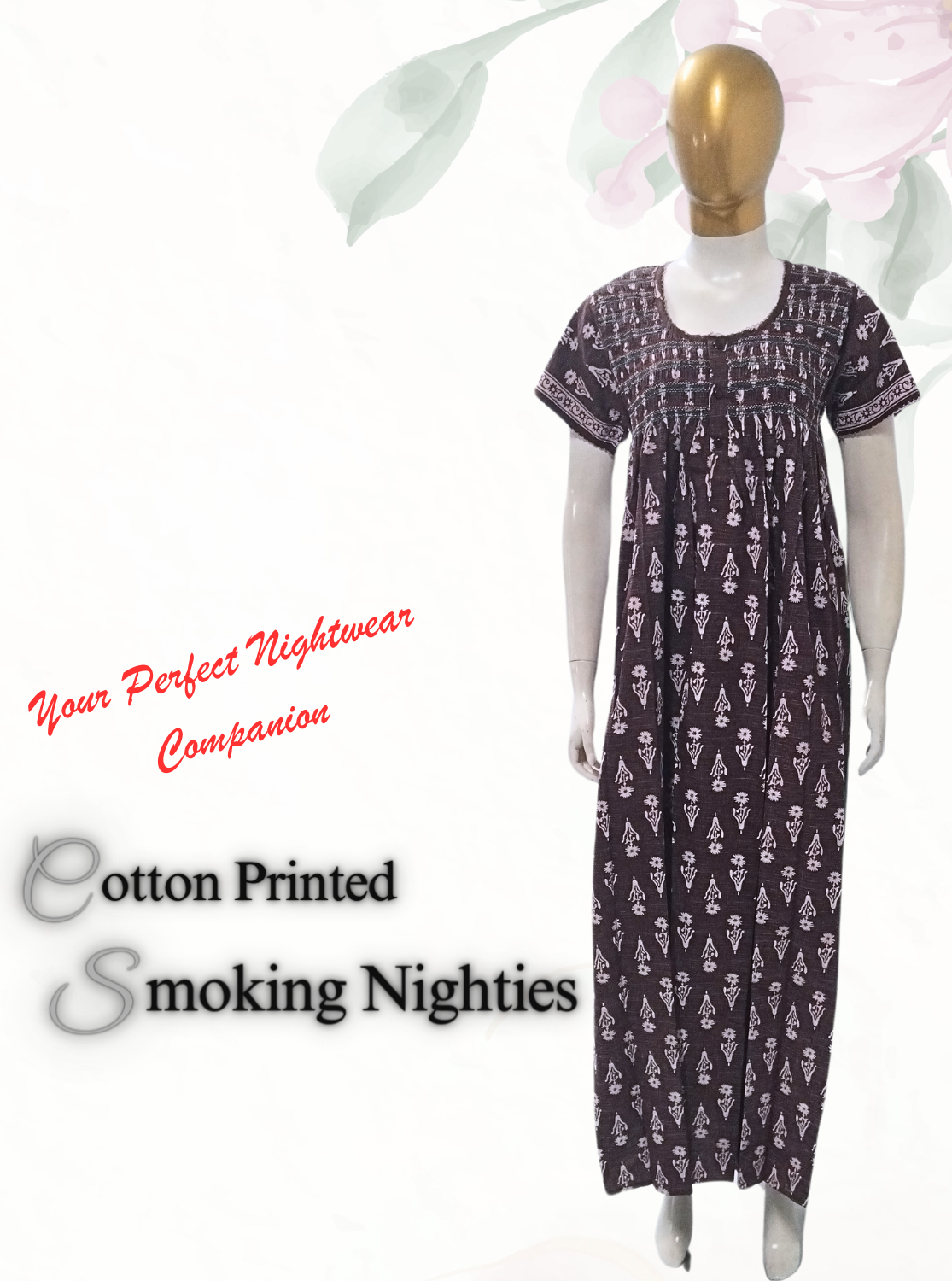 Cotton Printed Smokey Nighties