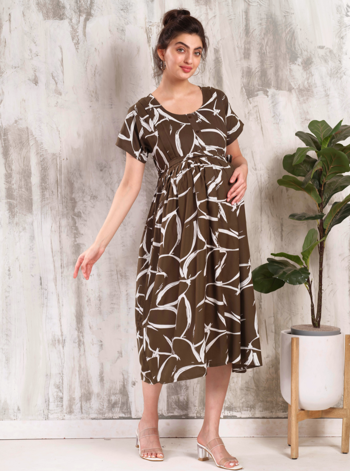 New Arrivals 4-IN-ONE MAXI Mom's Feeding & Casual Wear | Stylish Maxi Style | Invisible Feeding Zipper | Perfect Pre & Post Pregnancy Wear   (MAXI 4-IN-ONE)