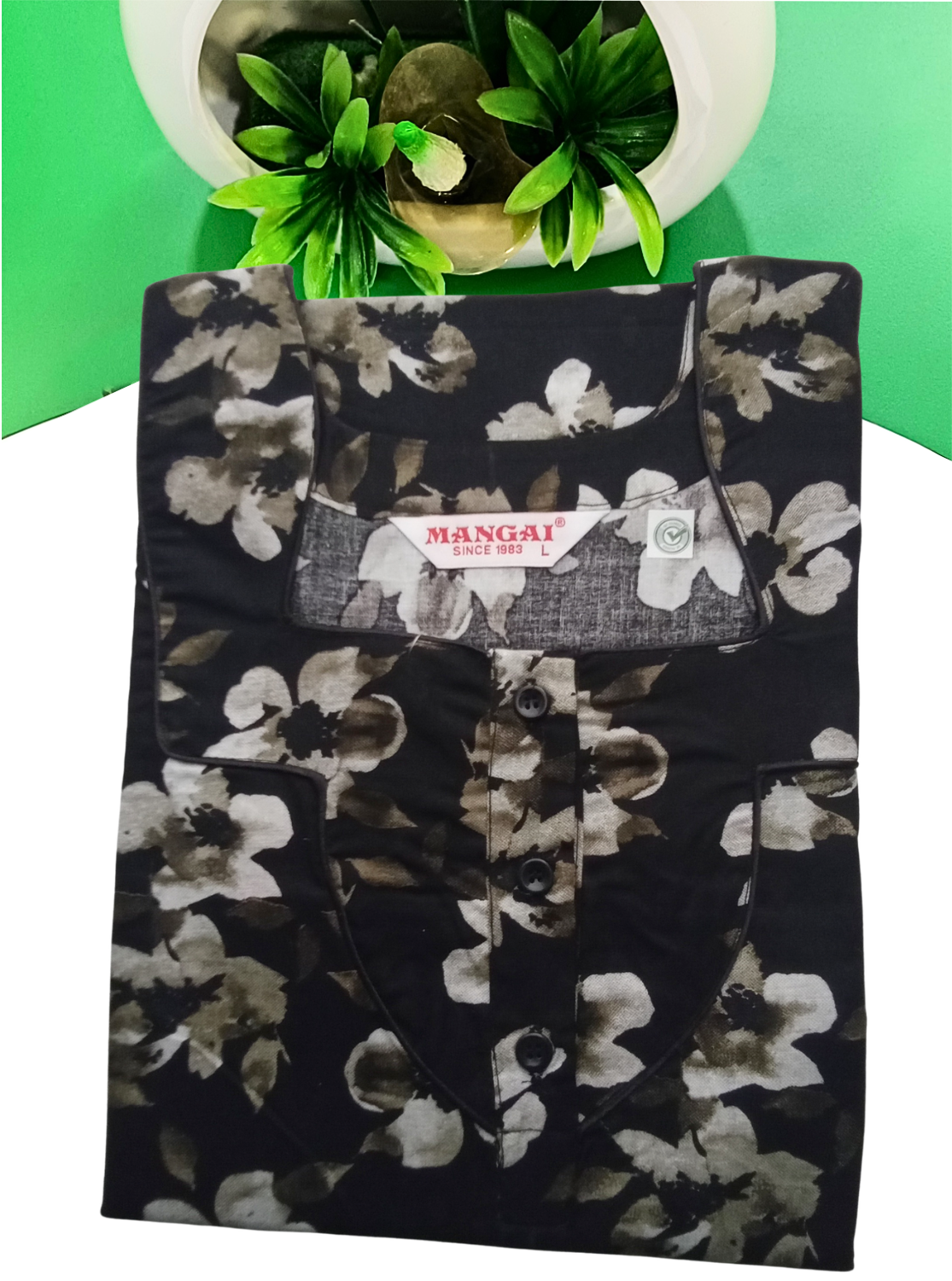 MANGAI New Regular Fit Cotton Printed Nighties - All Over Printed Stylish Nightwear for Stylish Women | Side Cut Pocket | Beautiful Nighties for Stylish Women's | Colourful Printed Cotton Nighties (ATR)