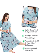 Rayon MAXI Length FROCK Model Nighties | Regular Sleeve's | Pleated Frock Style | Updated Collection's (FRK-H)