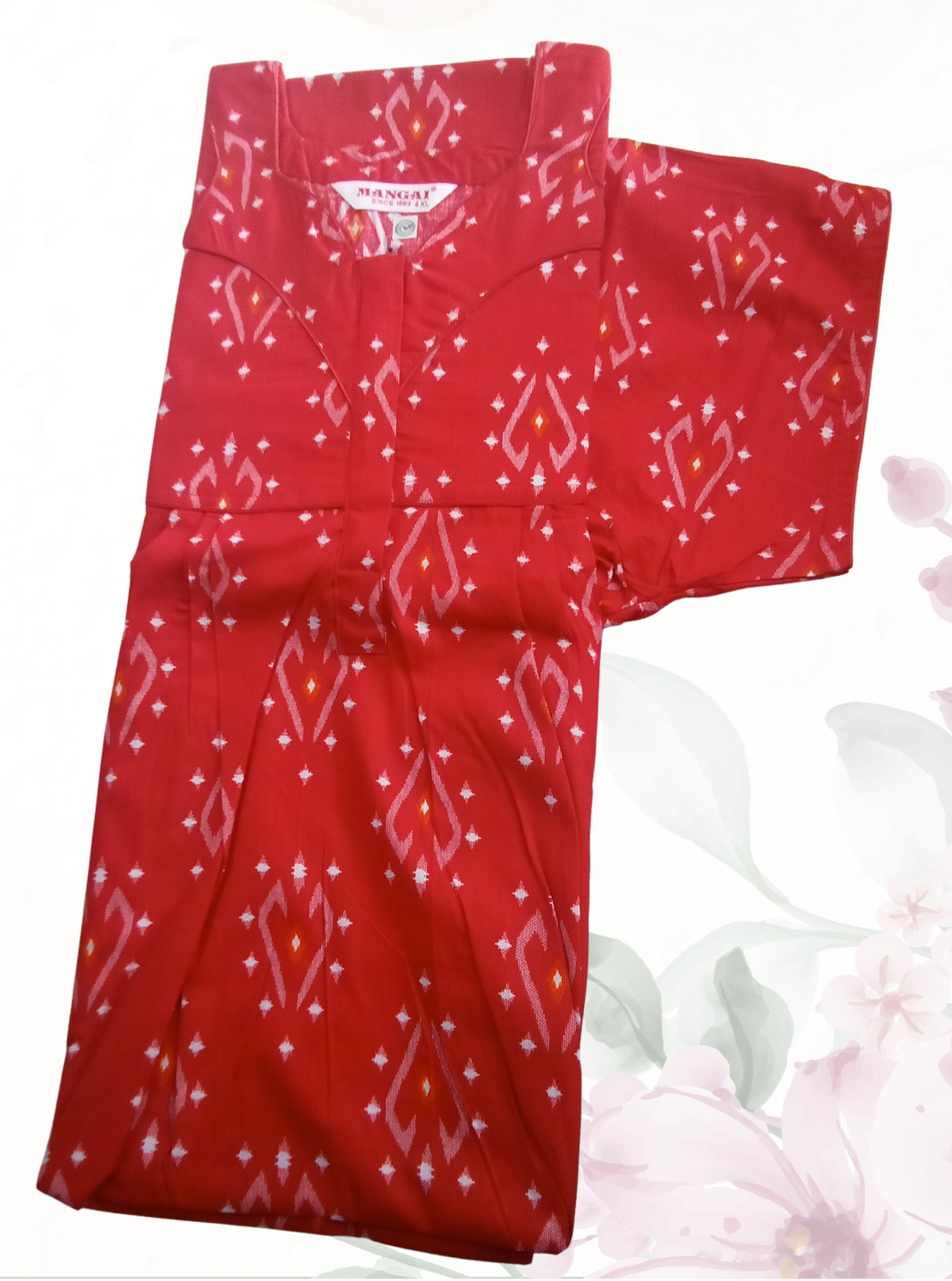 MANGAI Premium Cotton Printed Pleated Model Half Sleeve 4XL Size Nighties - Fancy Neck | With Side Pocket |Shrinkage Free Nighties | Trendy Collection's for Stylish Women's (4PZ)