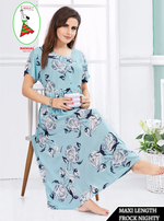 Rayon MAXI Length FROCK Model Nighties | Regular Sleeve's | Pleated Frock Style | Updated Collection's (FRK-H)