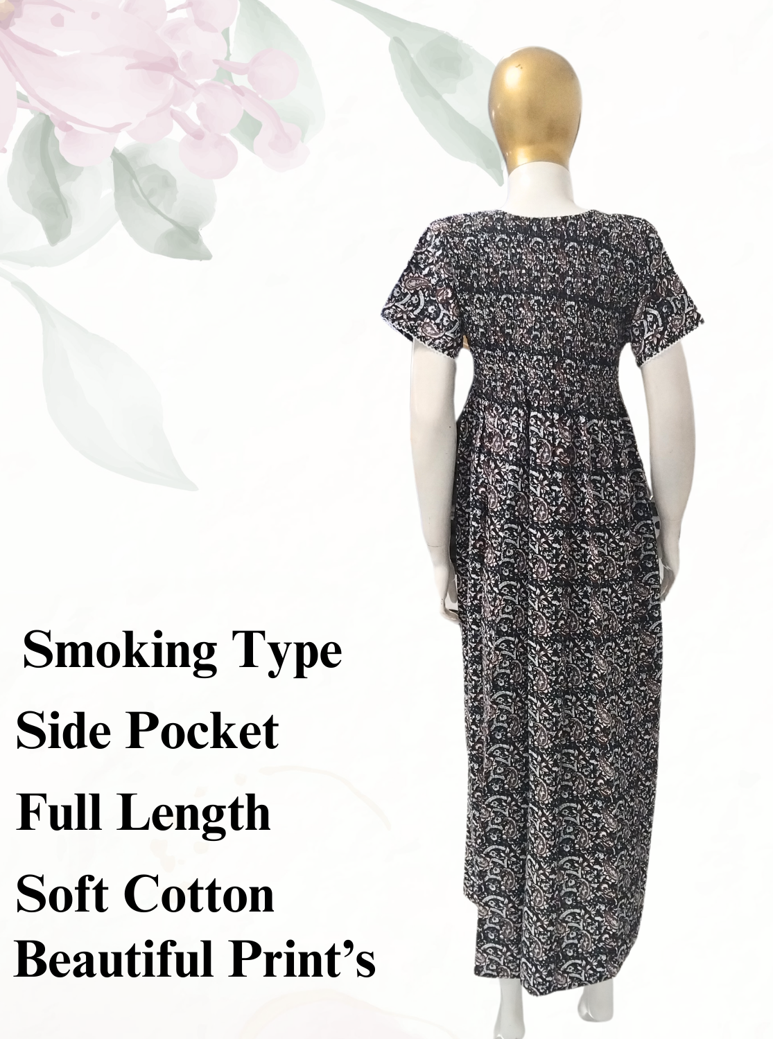 Premium Cotton Smokey Nighty