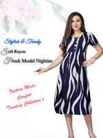 Rayon MAXI Length FROCK Model Nighties | Regular Sleeve's | Pleated Frock Style | Updated Collection's (FRK-H)