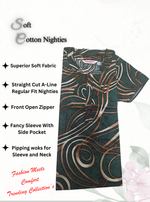 MANGAI New Regular Fit Cotton Printed Nighties - All Over Printed Stylish Nightwear for Stylish Women | Side Cut Pocket | Beautiful Nighties for Stylish Women's | Colorful Printed Cotton Nighties (CTCC)