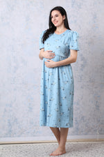 New HOSIERY Cotton Zipless Feeding Wear | Fancy Sleeve with Round Neck | Flap Open Zipless Feeding wear for Pregnancy Women (MHG)