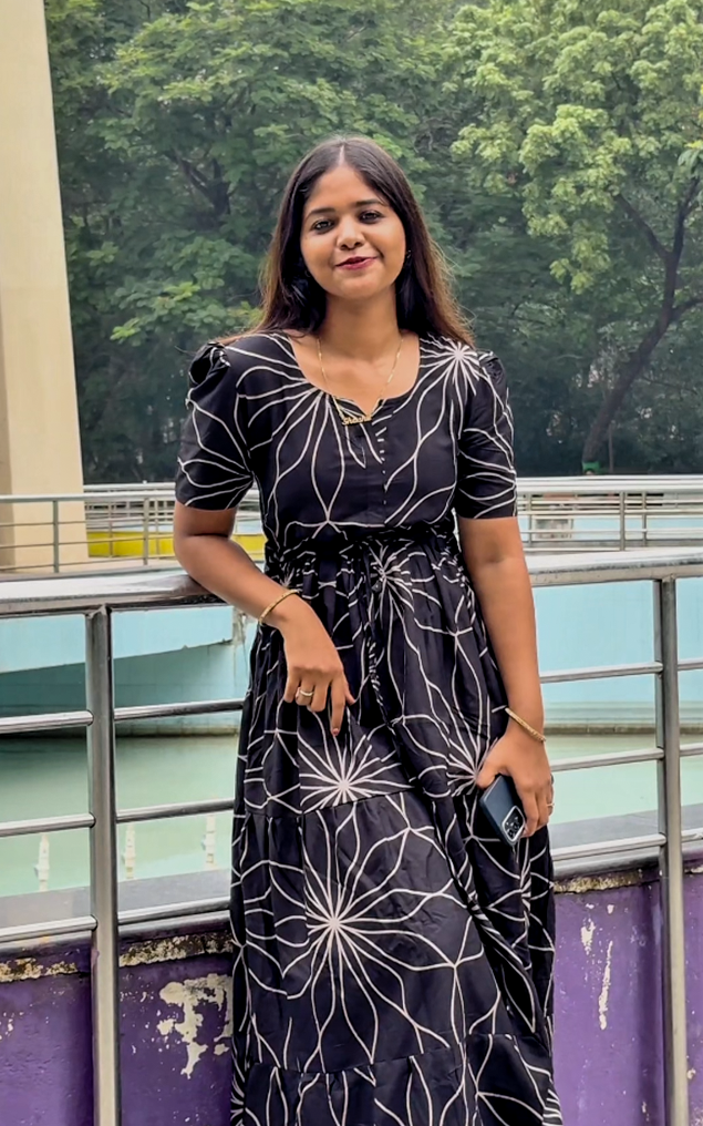 Stylish Arrivals Rayon Gathering Frock Model Night Gown's | Front Adjustable Gathering Style Rope Rope | Puff Sleeve | Trending Collection's for Stylish Women's (FKG)