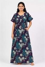 MANGAI Premium Cotton Printed Pleated Model Half Sleeve 4XL Size Nighties (4PZ)